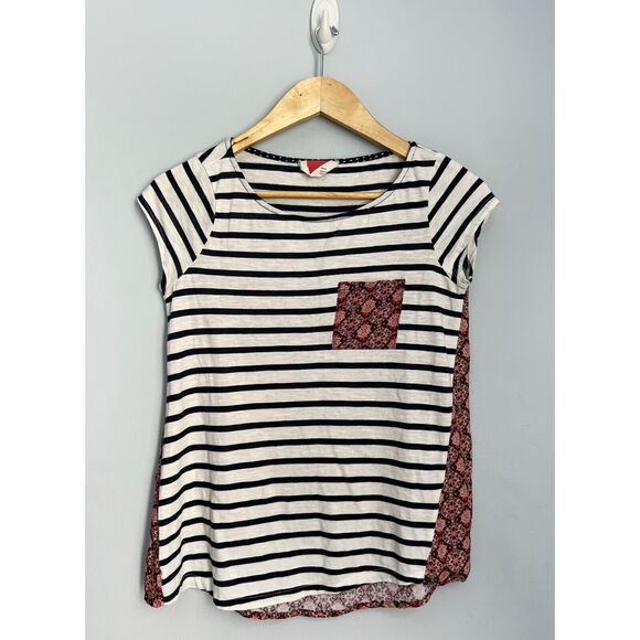 ANTHROPOLOGIE PAPER LOCKET sz XS striped top w pocket EUC - Picture 1 of 5